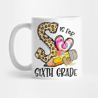 K Is For Sixth Grade Teacher Leopard First Day Of School Mug